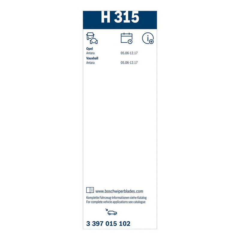 Bosch Wiper Wiper Blade 300mm — H315 fits Opel Antara A 2006-2017
