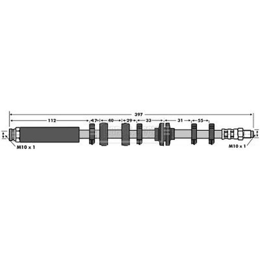 Borg & Beck Brake Hydraulic Hose Line Front Left BBH6648