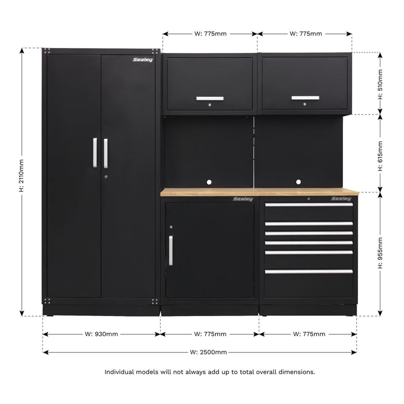 Sealey Premier Premier Storage System with Oak Worktop 2.5m APMSCOMBO1W Sealey Premier - Dynamic Drive
