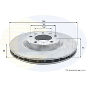 Comline 2 x Vented Front Brake Discs ADC2727V-x2