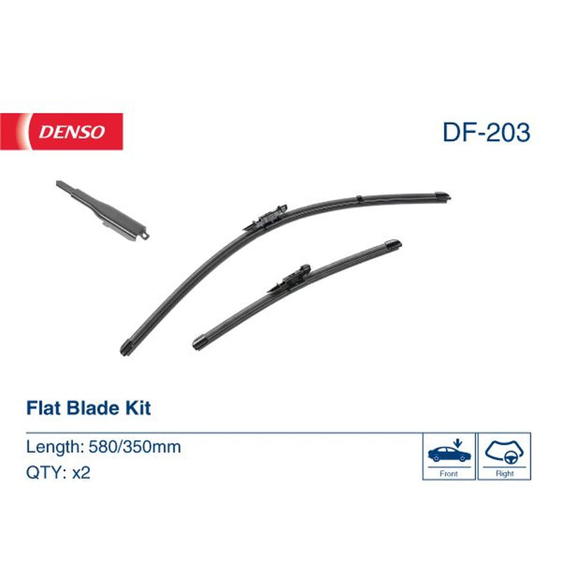 Denso Front & Rear Wiper Blade Set fits Nissan Juke 2010-2019 1.2 1.5 1.6