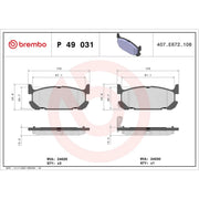 Brembo 4 x Rear Brake Pad Set fits Mazda MX-5 1998-2005 1.6 1.8