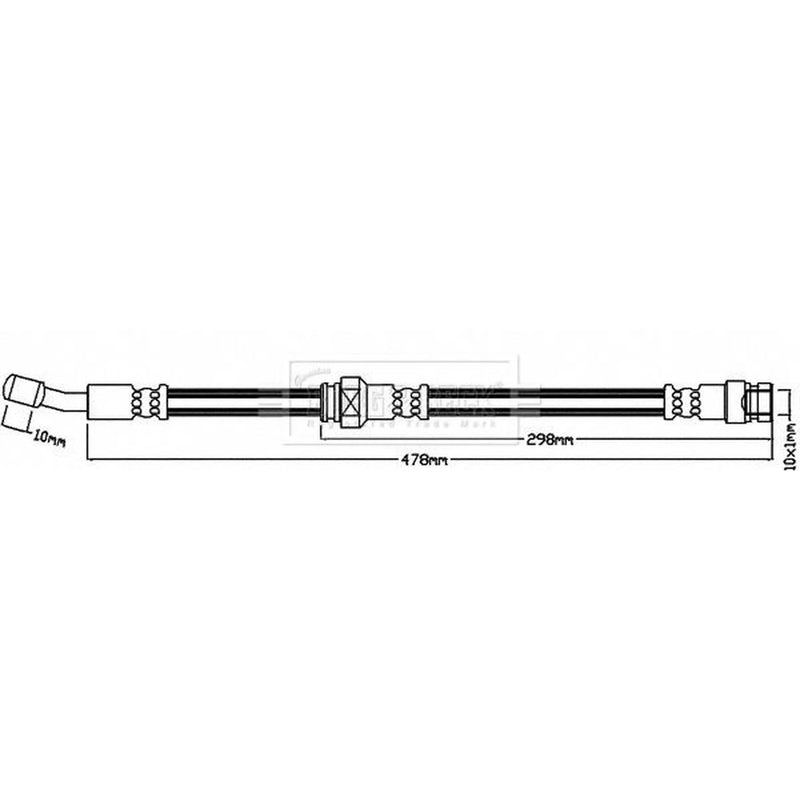 Borg & Beck Brake Hydraulic Hose Line Rear Right BBH8135