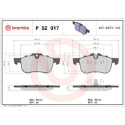 Brembo 4 x Front Brake Pad Set fits MG MG 6 2010 on 1.8