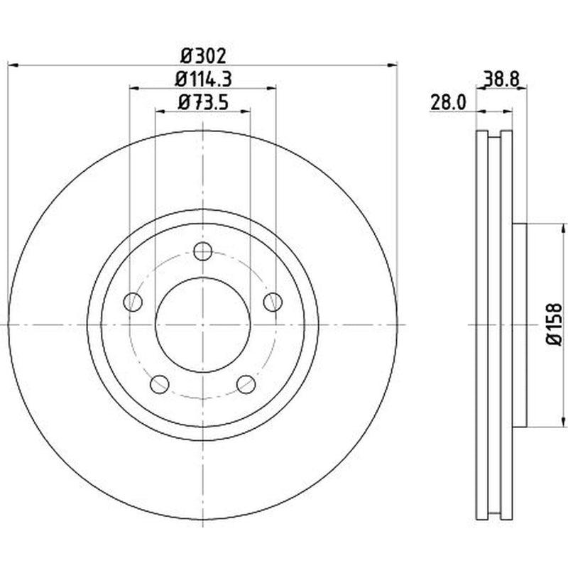 Mintex Front Brake Discs & Pads fits Chrysler Tacuma 1995-2001 2.4 2.5 3.8