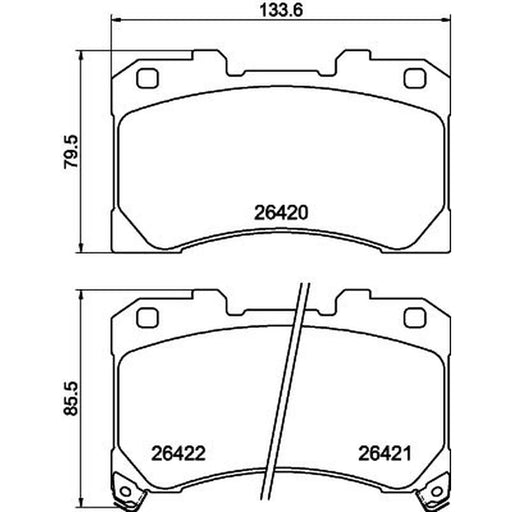 DON Front Brake Pad Set fits Toyota Yaris 2020 on 1.6