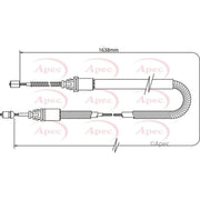 Apec Handbrake Cable Right Rear CAB1332