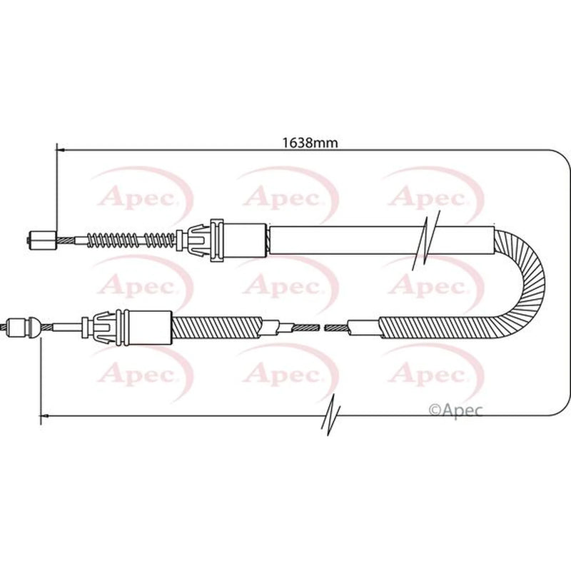 Apec Handbrake Cable Right Rear CAB1332
