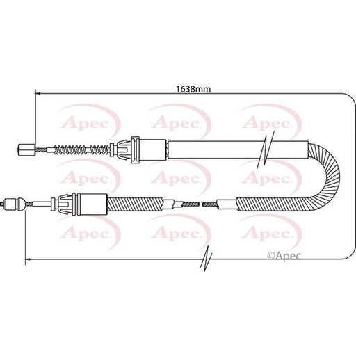 Apec Handbrake Cable Right Rear CAB1332
