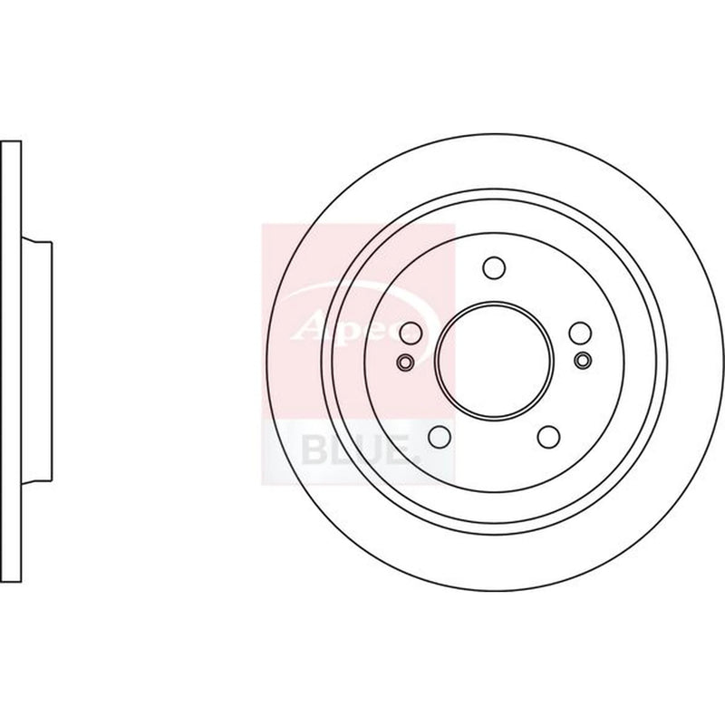 Apec 2 x Solid Rear Brake Discs SDK7339-x2