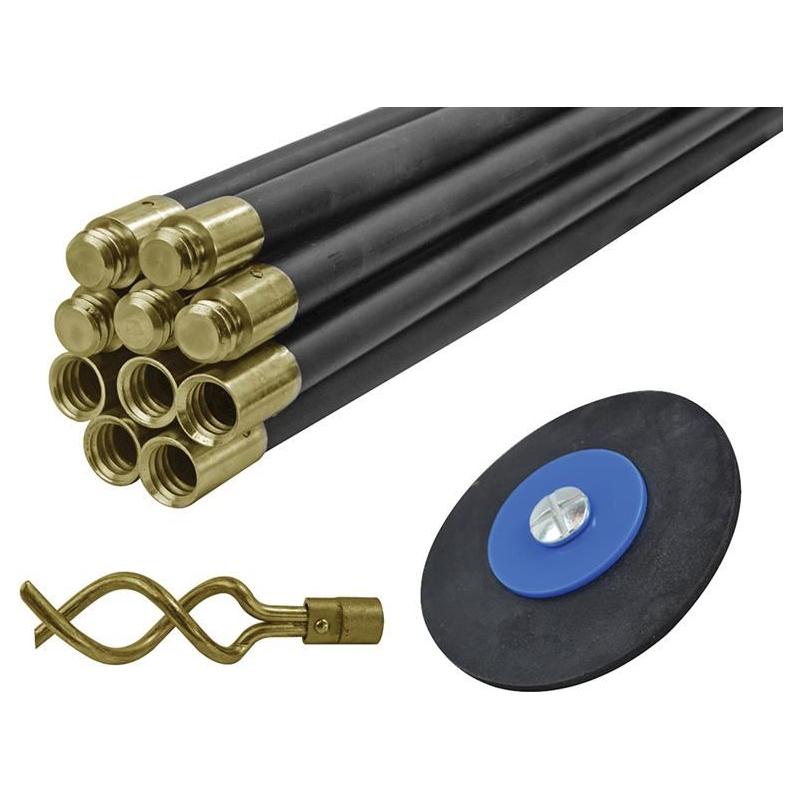 Faithfull Universal Drain Clean Set (10 x Rods Plunger & Worm) Faithfull - Town Tools