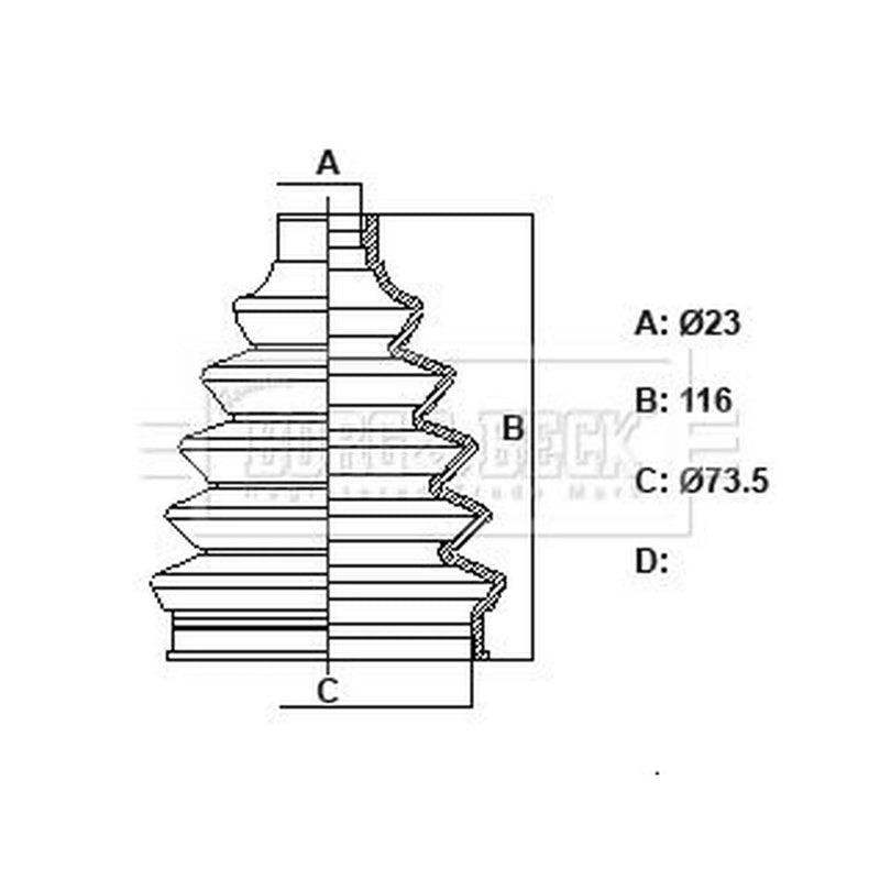 Borg & Beck Drive Shaft Bellow Kit Wheel Side BCB6426