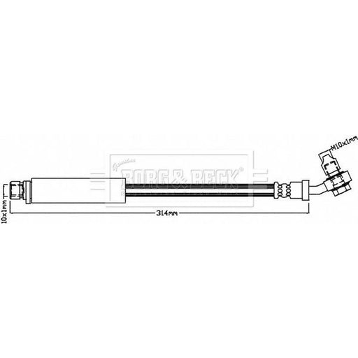 Borg & Beck Brake Hydraulic Hose Line outer BBH8285