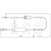 Apec Handbrake Cable Right Rear fits Mercedes-Benz C-Class 2000-2008