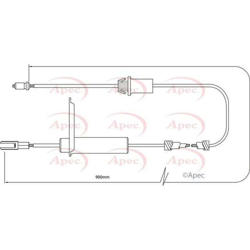 Apec Handbrake Cable Right Rear fits Mercedes-Benz C-Class 2000-2008