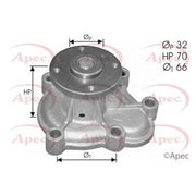 Apec Engine Cooling Water Pump fits Opel Corsa A 1987-1993 1.5