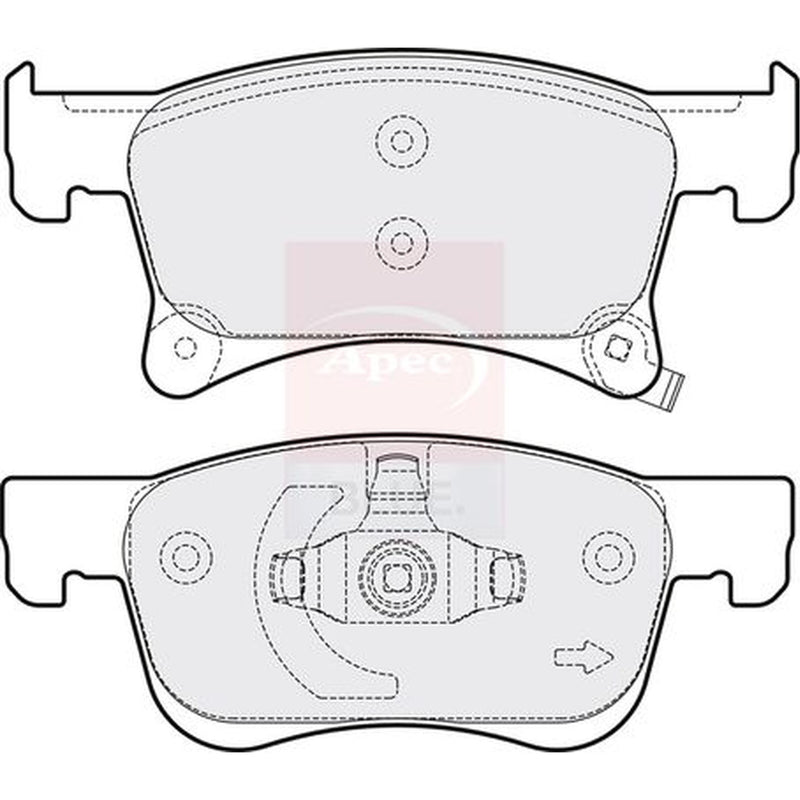 Apec Front Brake Pad Set fits Opel Adam 2014-2018 1.0