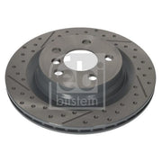 Febi 2 x Slotted/Perforated Rear Brake Discs 181539-x2