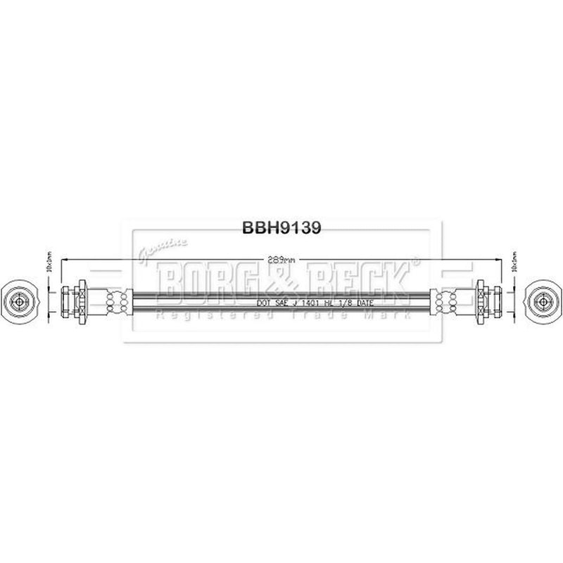 Borg & Beck Brake Hydraulic Hose Line inner BBH9139