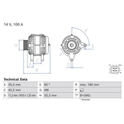 Bosch Car Alternator 12V fits Toyota Rav 4 III 2005-2013 2.4