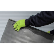 Diamond Grip Extra-Thick Nitrile Powder-Free Gloves Hi-Vis Green Large Pack 50 Sealey - Dynamic Drive