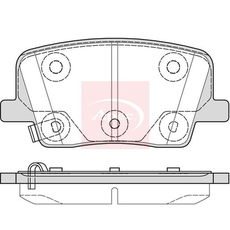 Apec Rear Brake Pad Set fits Kg Mobility Rexton 2023 on 2.2