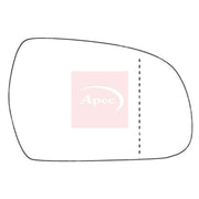 Apec Exterior Wing Mirror Glass Right fits Audi A3 2003-2013 1.2 1.4 1.6 1.8 2.0