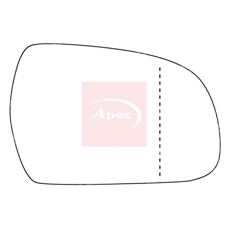 Apec Exterior Wing Mirror Glass Right fits Audi A3 2003-2013 1.2 1.4 1.6 1.8 2.0