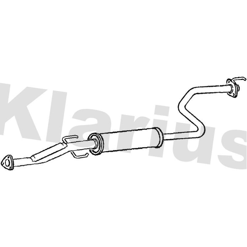Klarius Box With Centre Pipe Centre fits Honda Civic Aerodeck 1998-2001 1.6