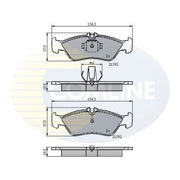 Comline Rear Brake Pad Set fits Mercedes-Benz G-Class 1989-1993 463.227 463.228