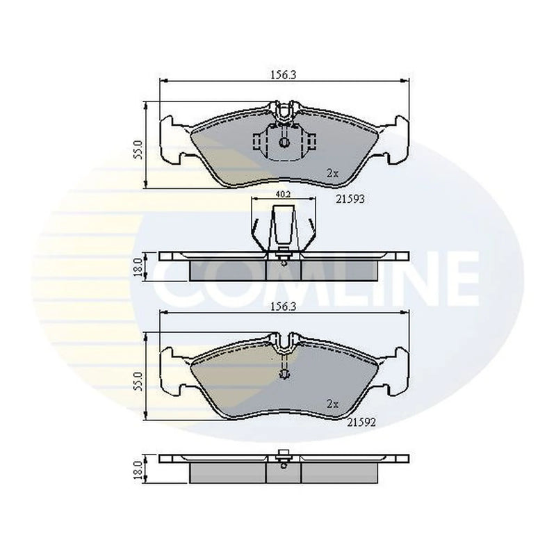 Comline Rear Brake Pad Set fits Mercedes-Benz G-Class 1989-1993 463.227 463.228