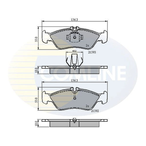 Comline Rear Brake Pad Set fits Mercedes-Benz G-Class 1989-1993 463.227 463.228