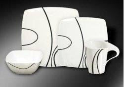 Flamefield Zen Square 16 Piece Camping Caravan Melamine Dinner Set ZN0116 Flamefield - Dynamic Drive
