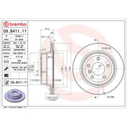 Brembo Rear Brake Internally Vented Discs & Pads fits BMW 1 2007-2013