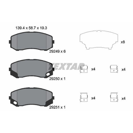 Textar Front Brake Pad Set 2924901