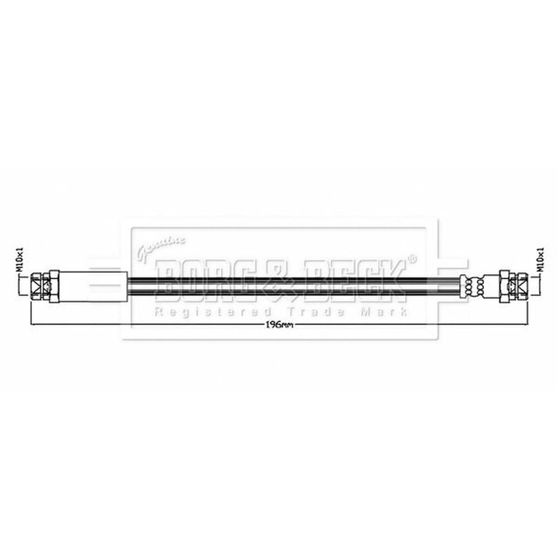 Borg & Beck Brake Hydraulic Hose Line Rear Right BBH8841