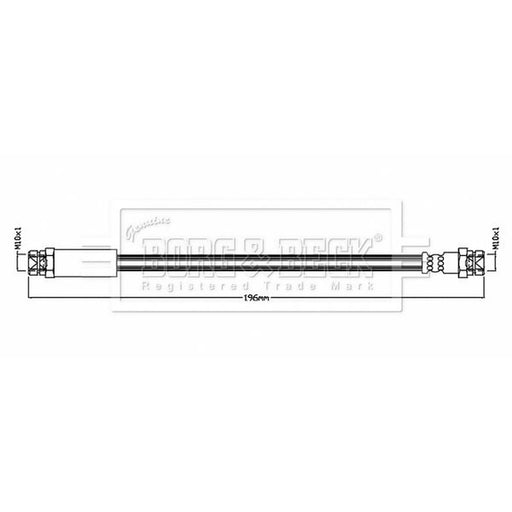 Borg & Beck Brake Hydraulic Hose Line Rear Right BBH8841