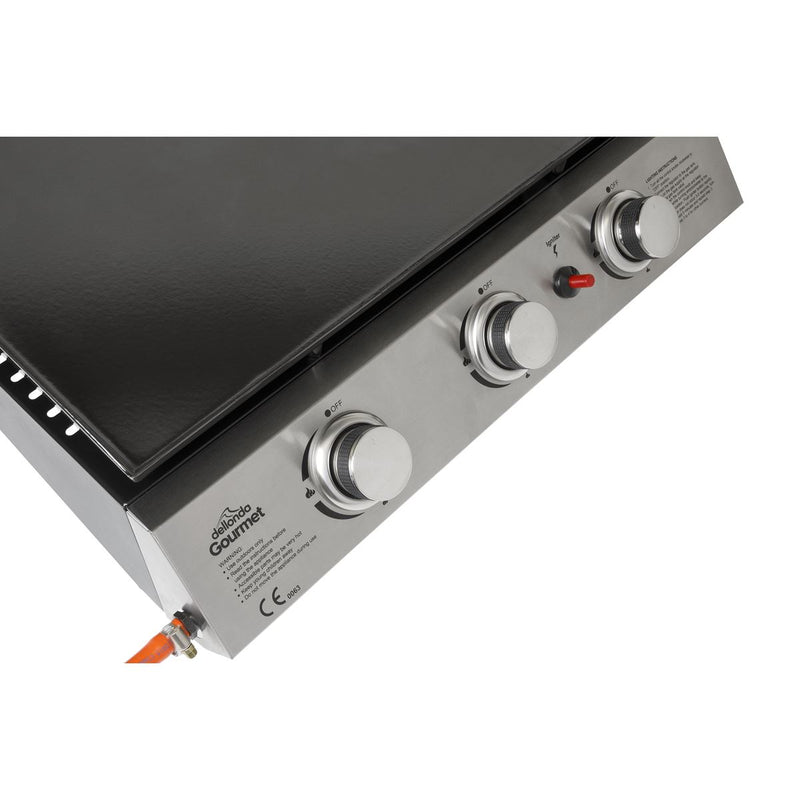 Dellonda 3 Burner 7.5kW Portable Gas Plancha - Stainless Steel Dellonda  - Dynamic Drive