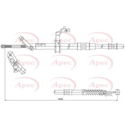 Apec Handbrake Cable Left Rear fits Toyota Rav 4 2000-2005 1.8 2.0