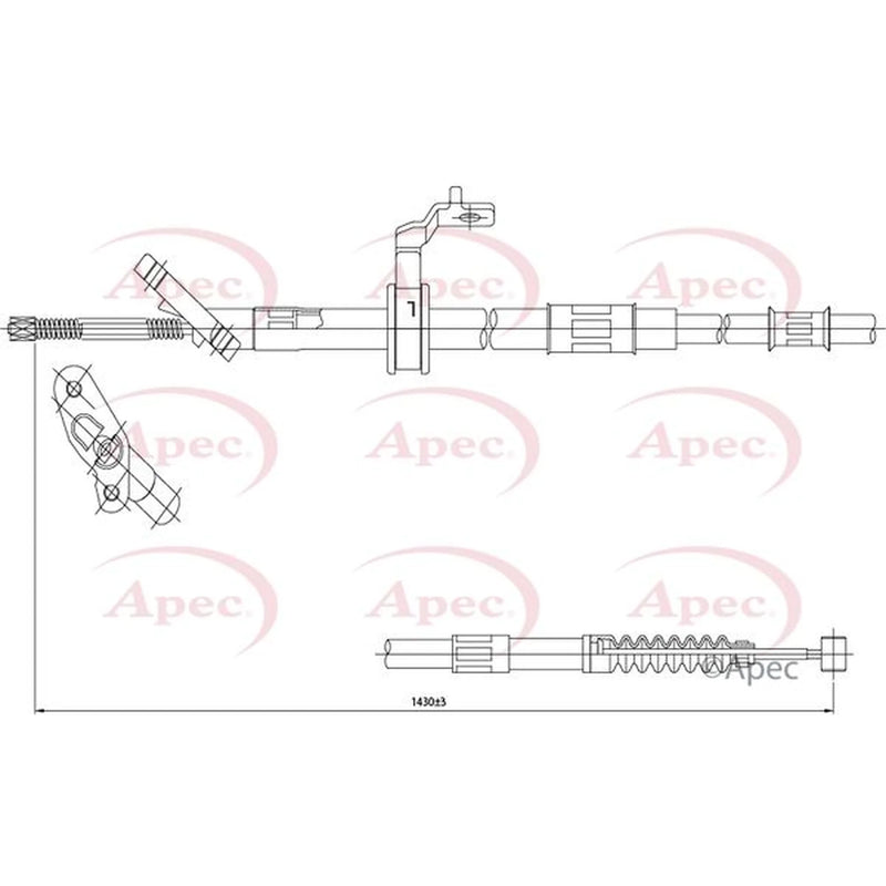 Apec Handbrake Cable Left Rear CAB1439