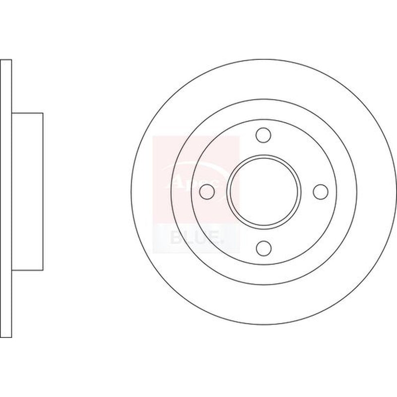 Apec 2 x Solid Brake Discs fits Ford Fiesta VII 2017-2021 1.0 1.5