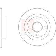 Apec 2 x Solid Rear Brake Discs SDK6949