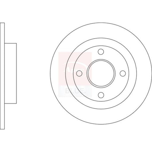 Apec 2 x Solid Brake Discs fits Ford Fiesta VII 2017-2021 1.0 1.5
