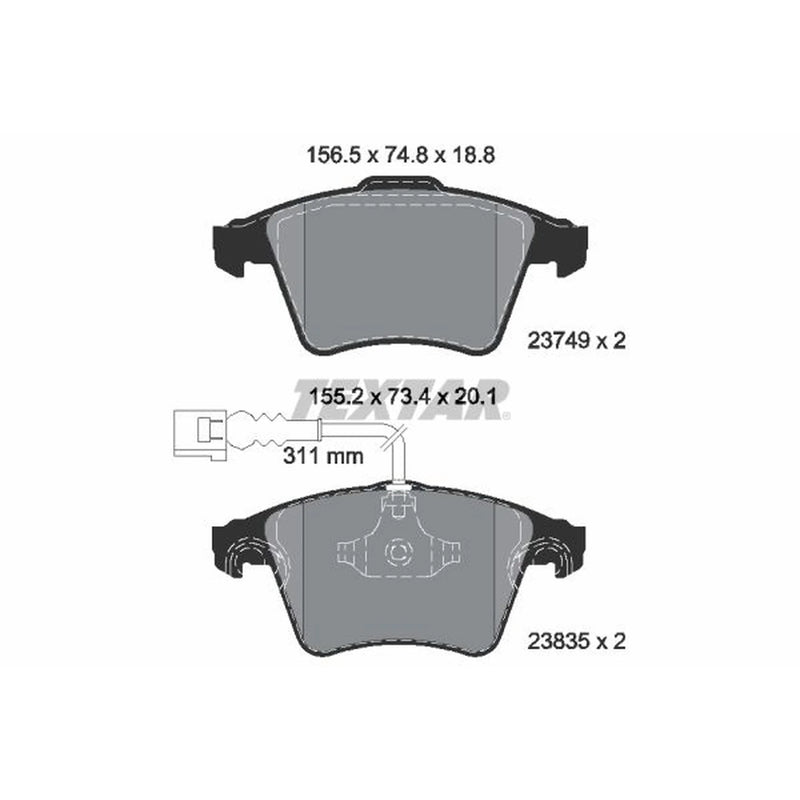 Textar Front Brake Pad Set 2374901