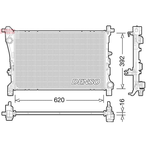 Denso Engine Radiator fits Fiat 500L 2012-2014 0.9 1.3 1.4