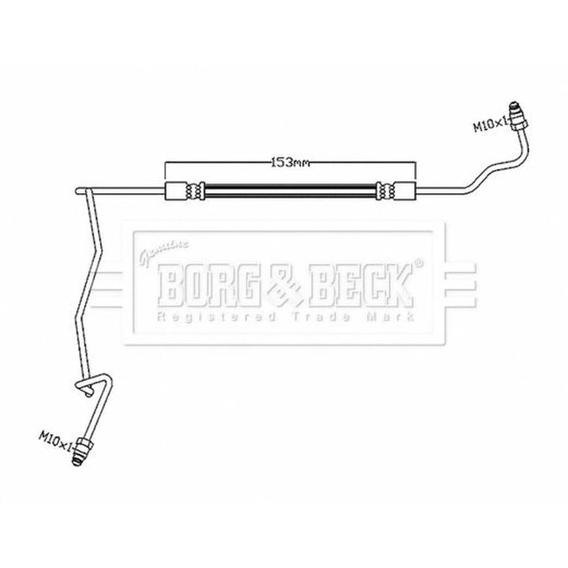 Borg & Beck Brake Hydraulic Hose Line outer BBH8878