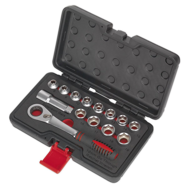 Sealey Socket Set 14pc Go-Through Low Profile WallDrive Metric AK6926 Sealey - Dynamic Drive