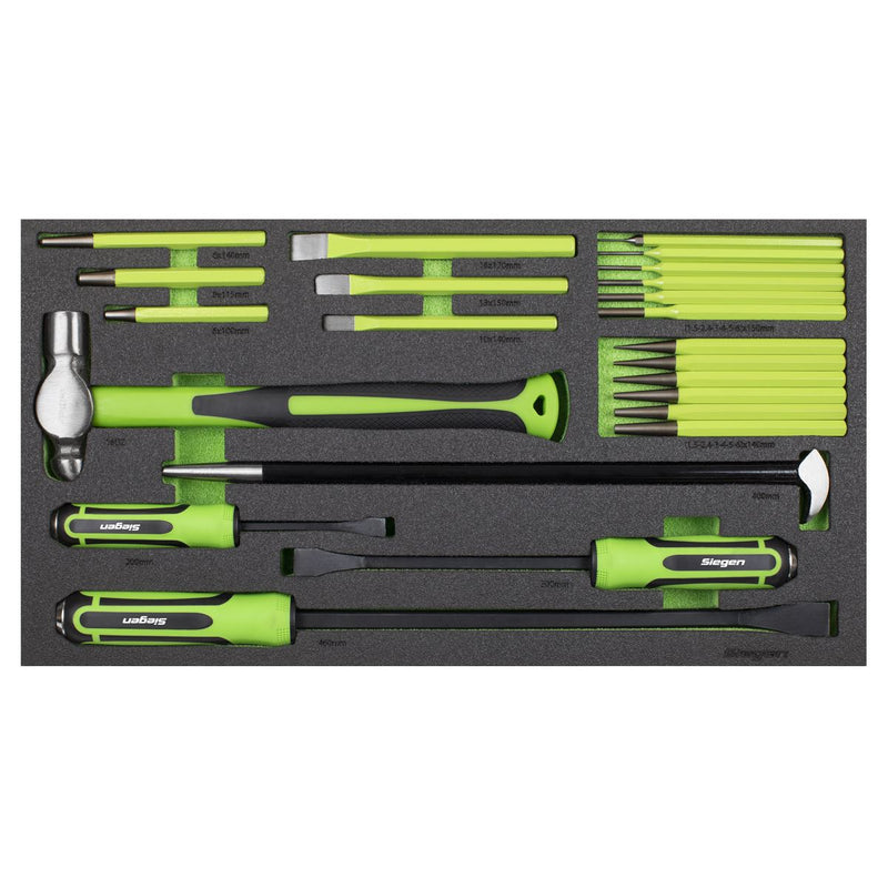 Siegen Siegen Pry Bar, Hammer & Punch Set with Tool Tray 23pc S01279 Siegen - Dynamic Drive