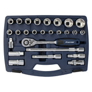 Sealey Premier 26pc 1/2" Drive WallDrive Metric Socket Set 8-32mm Ratchet Handle Sealey  - Dynamic Drive