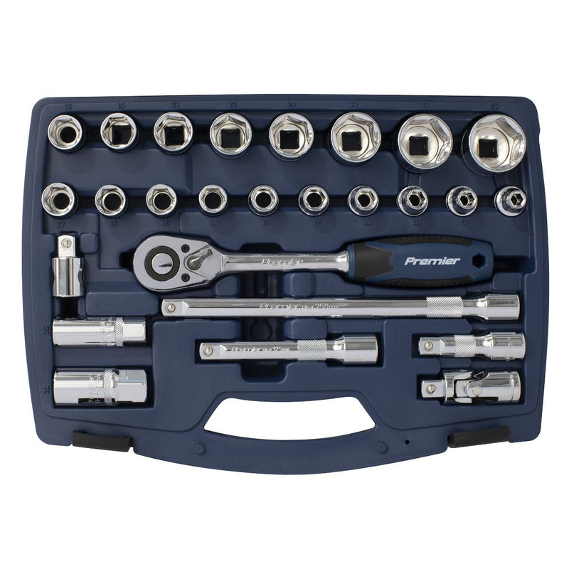 Sealey Socket Set 26pc 1/2"Sq Drive 6pt WallDrive Metric AK8992 Sealey - Dynamic Drive